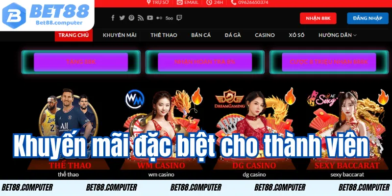 Đăng Ký Bet88 – Hướng Dẫn Chi Tiết Và Nhận Ưu Đãi Siêu Khủng 3 Khuyến mãi đặc biệt cho thành viên
